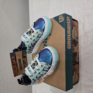 Vibrant Blue and White Low-Top Sneakers